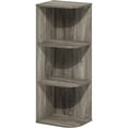 thumbnail image 4 of Mediterranean Mingle 3-Tier Corner Open Shelf Bookcase 9.3 x 12.01 x 31.5 Inches Composite Wood Ideal for Small Spaces Holds 10 lbs, 4 of 31