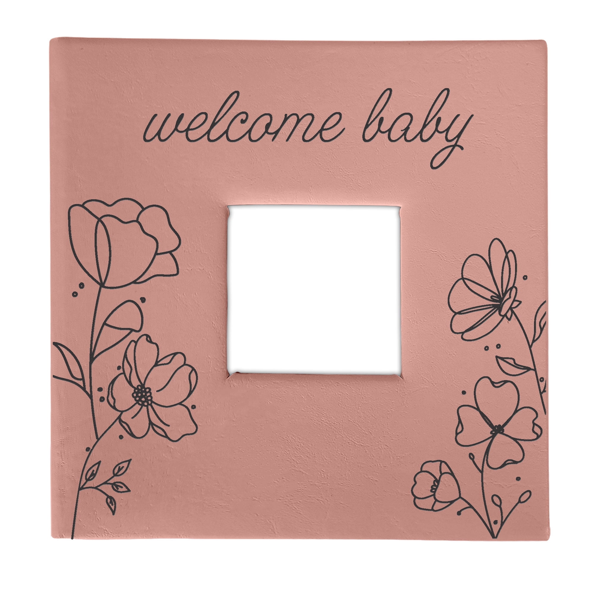 Giftsforyounow Personalized Welcome Baby Floral Print Pink Leatherette Photo Album Baby Girl Keepsake