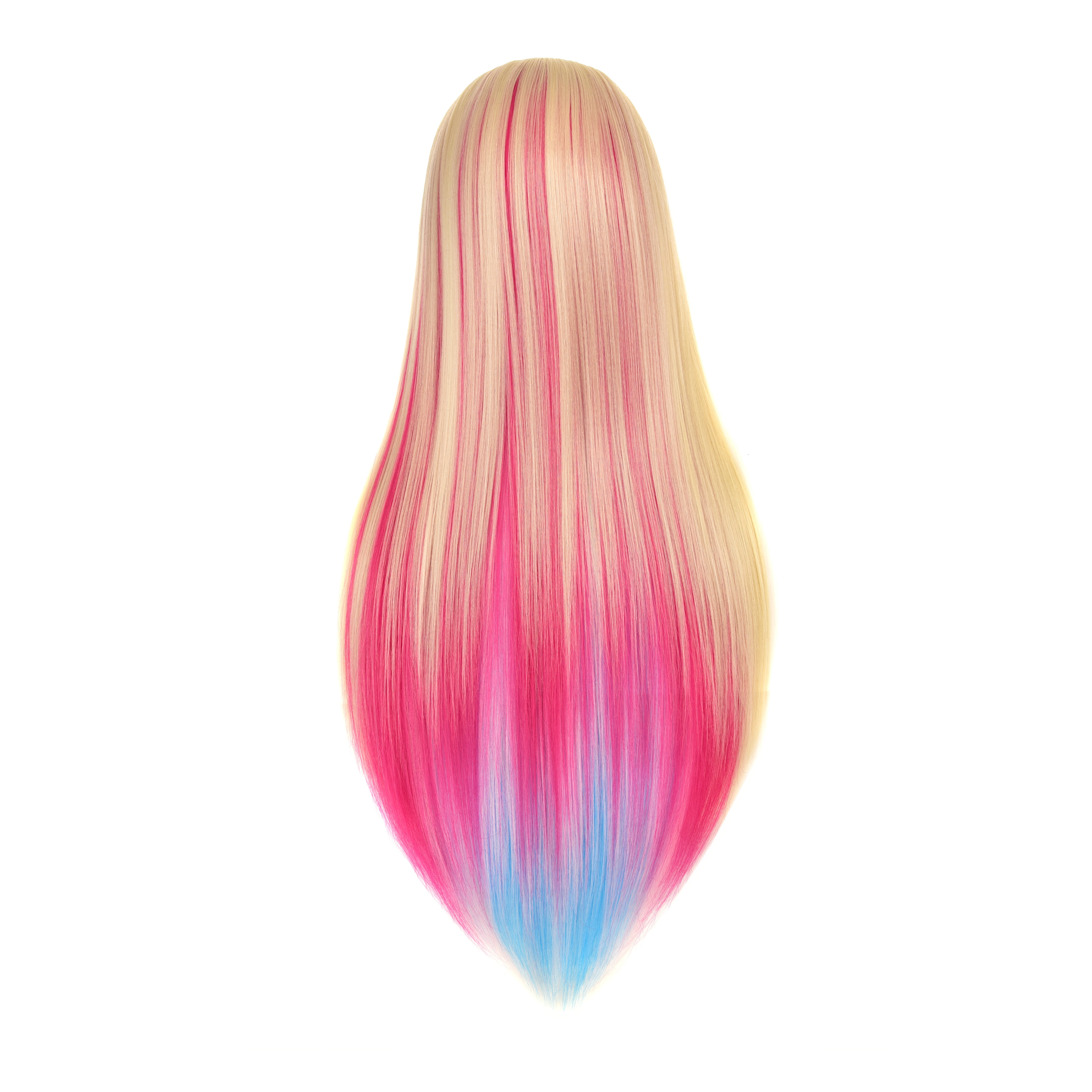 RYHAIR 35 inches Multicolor Long Synthetic Hair Mannequin Head for Practice Braiding Styling Updos Cosmetology Barber Training Display with Stand