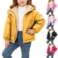 thumbnail image 2 of Toddler Girls Winter Jacket, Warm Fleece Lined Hooded Coat, Solid Color Long Sleeve er Outerwear Jacket for Kids Cold Weather Casual Wear, 2 of 9