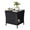 Black, variant on LiteHaven Outdoor Wicker Side Table Rattan Side Tables End Table for Patio with Glass Top Rattan Storage for Patio Garden Balcony,Black