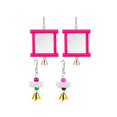thumbnail image 4 of S SERENABLE 2Pcs Chicken Mirror Toys Budgie Coops Chewing Parakeets Hanging Swing Mirror Red, 4 of 9