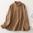 thumbnail image 2 of Kaemgyyd Womens Button down Shirts Casual Cotton Linen Long Sleeve Blouses Oversized Boyfriend Collared Boyfriend Tops, 2 of 3
