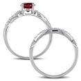 thumbnail image 4 of Everly Women's Ruby Created 10k White Gold Bridal Set, 4 of 8
