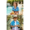 thumbnail image 2 of Aideaone 2 Pack Boy Hawaiian Shirts Button Down Kids Tropical Aloha Shirts Short Sleeve Size 8-14 Year, 2 of 6