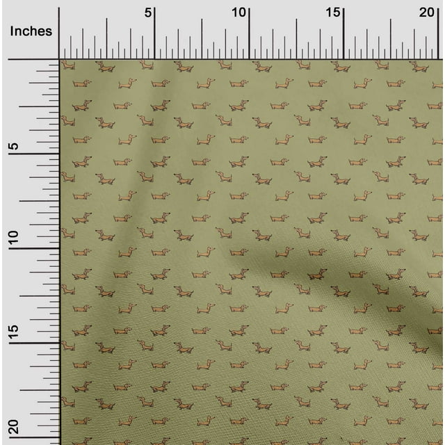 oneOone Polyester Lycra Fabric Dachshund Dog Fabric Prints by Yard 56 Inch Wide
