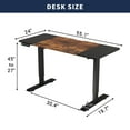 thumbnail image 4 of Electric Standing Desk, Adjustable Desk, Computer Desk&nbsp;with LED Display and Type-C Fast Charge, 55 Inch Double Beam Frame, Anti-Collision for Home Office, Black and Brown, 4 of 11