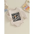 thumbnail image 3 of Bagilaanoe Newborn Baby Girl Boy Oversized Romper Sweatshirt Long Sleeve Bodysuits Letter Print Pullover 3M 6M 9M 12M Infant Casual Tee Tops, 3 of 7