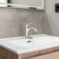 thumbnail image 5 of Open Box HomePointe Single Lever Bathroom Faucet with Plastic Pop-Up, Nickel, 5 of 7