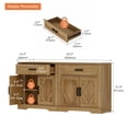 thumbnail image 2 of WAMPAT Buffet 2-en-1, Armoire Buffet 63 Pouces avec Tiroirs et Portes, Crédence Moderne Style Ferme, Rangement pour Salle à Manger, Salon, Entrée, Chêne Rétro, 2 of 8
