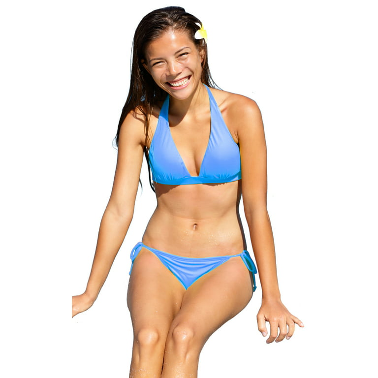 VF-Sport - Bikini, Halter Top Tie Bottom, Two (Turquoise, L) - Walmart.com