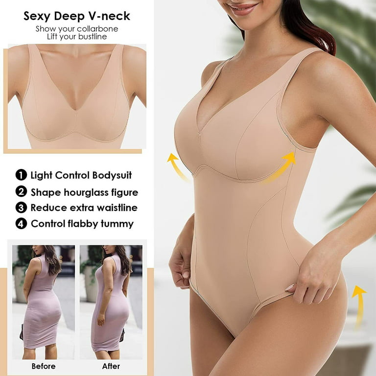  Womens' Waist Trainer Seamless Round Neck Tummy Control  Shapewear Bodysuit Sleeveless Sculpting Thong Body Shaper Tank Top (Color :  Brown, Size : Small) : Clothing, Shoes & Jewelry