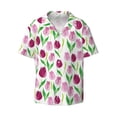 thumbnail image 6 of Kdxio Men's Hawaiian Shirt for Men Short Sleeve Shirt Tulips Flowers Summer Casual Holiday Beach Button Down T-Shirts, 6 of 7