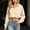 Khaki, variant on Sweat Polo Shirt for Women Half Zip Cropped Collar Top Long Sleeve Casual Pullover Streetwear Lounge Sweatshirt White 2XL
