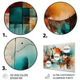 thumbnail image 3 of Designart "Energetic Geometric Patterns in Orange" Modern Geometric Metal Art Living Room, 3 of 5