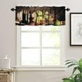 thumbnail image 3 of Wine Valance Curtains for Kitchen, Vintage Grapes Fruit Rustic Country Wooden Board Glass Bottle Print Blackout Window Valance for Cafe Bathroom Bedroom, 54x18in, 3 of 5