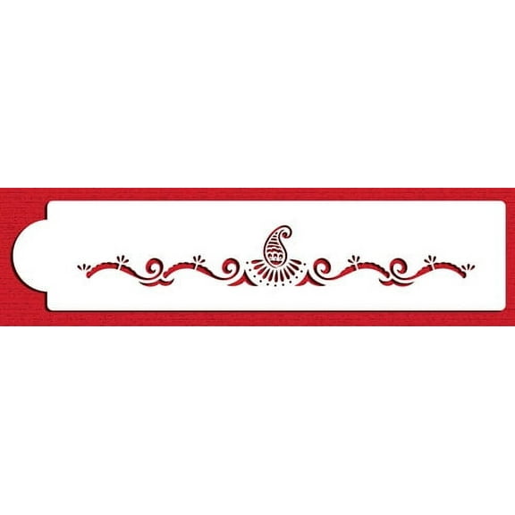 Designer Stencils C392 Mehndi Cake Tier 3 Cake Stencil, Beige/semi-transparent