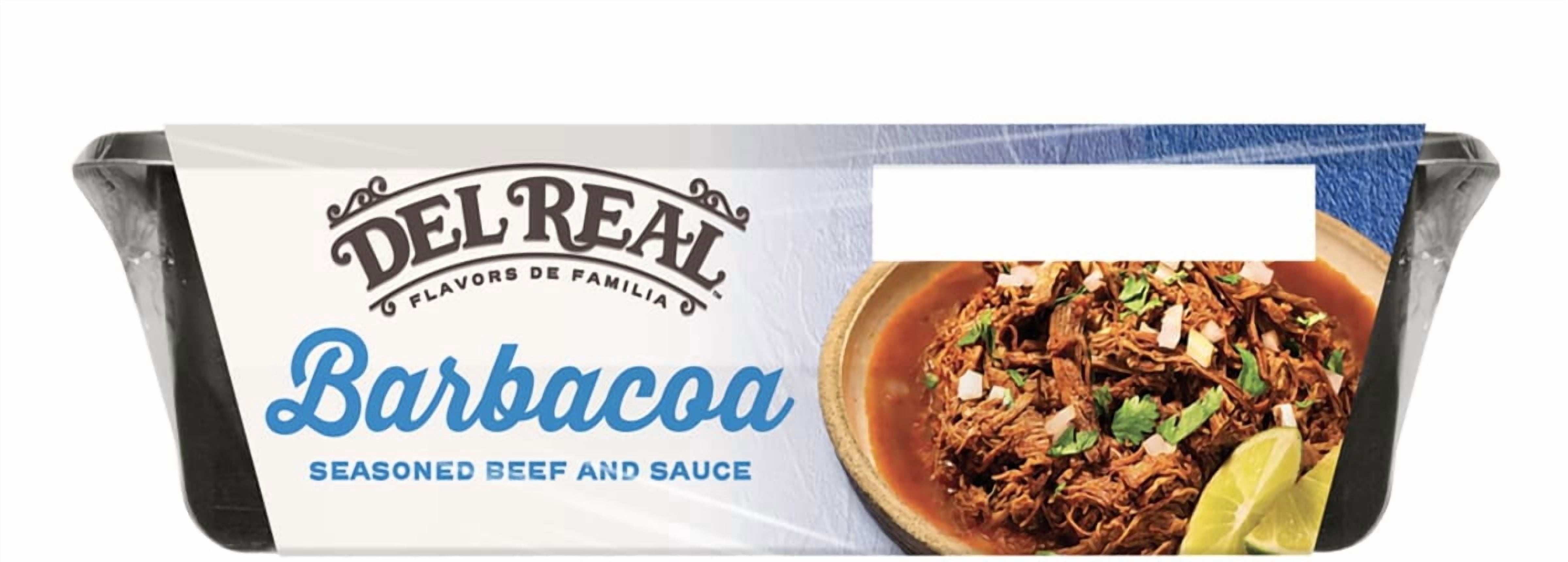 Del Real Foods Slow Cooked Beef Barbacoa, 15 oz (Cooked)