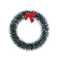 thumbnail image 3 of Hvmvliv 11.81in Christmas Bow Wreath Tinsel Xmas Wreath for Front Door Decoration with Bow Outdoor Christmas Decoration White, 3 of 5