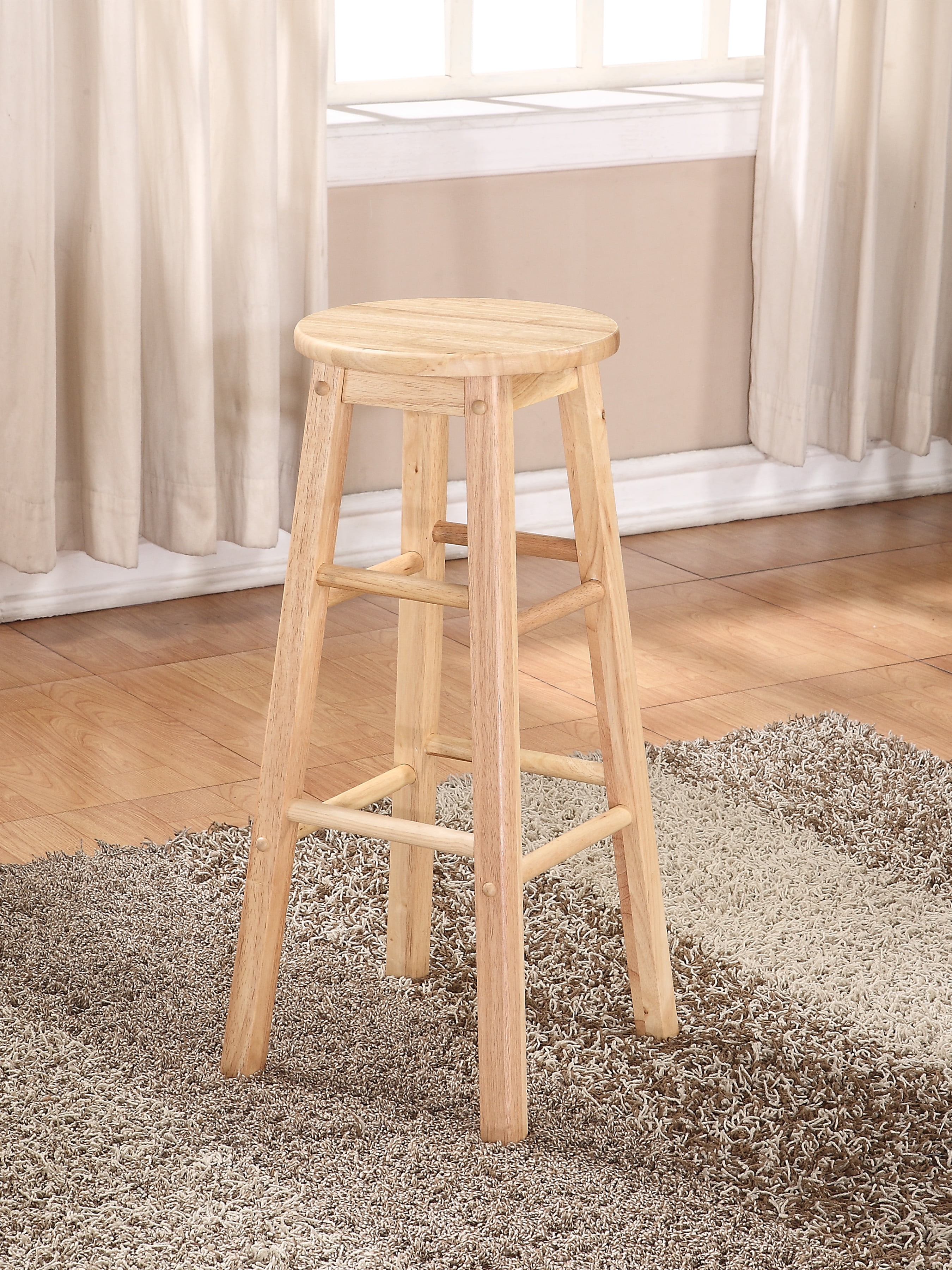 Linon Backless Wood Bar Stool, 29 Linon Backless Wood Bar Stool, 29