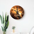 thumbnail image 4 of 16 Inch Wall Clock Battery Operated Silent Clock Decorative for Office, Kitchen, Outdoor, Living Room，Eiffel Tourist attraction in Paris France Brown Exquisite, 4 of 4
