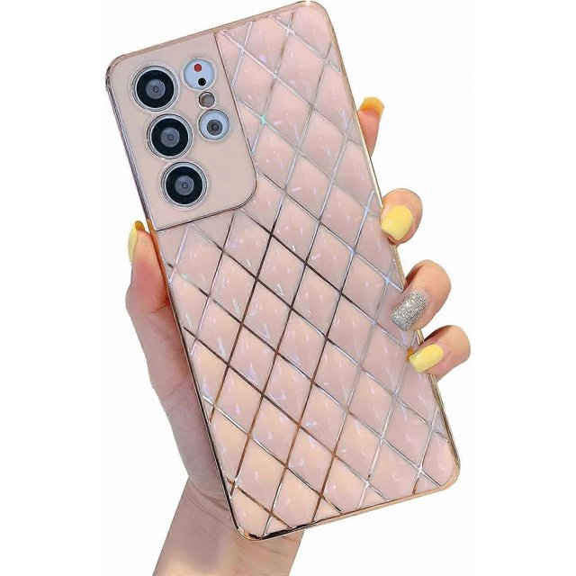 for Samsung Galaxy S21 Ultra Case for Women Luxury Cute Aesthetic Slim Thin Chic Camera Protective Soft Silicone Phone Case for Samsung Galaxy S21 Ult