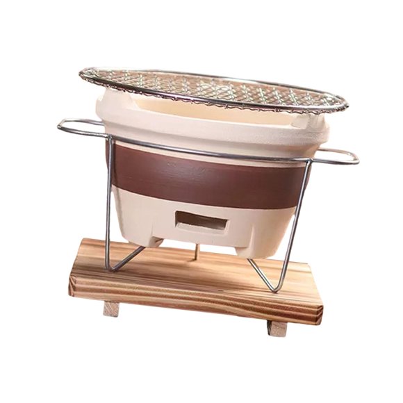 Estufa de barro pequeña para asar a la parrilla, parrilla de carbón, estufa de té portátil fácil de usar para 203 x 13 cm