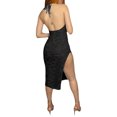 thumbnail image 3 of xiaxaixu Femmes Bodycon Robe, Sans Manches Licol Licol Dos Nu Déchiré Fente Été Midi Robe Clubwear, 3 of 9