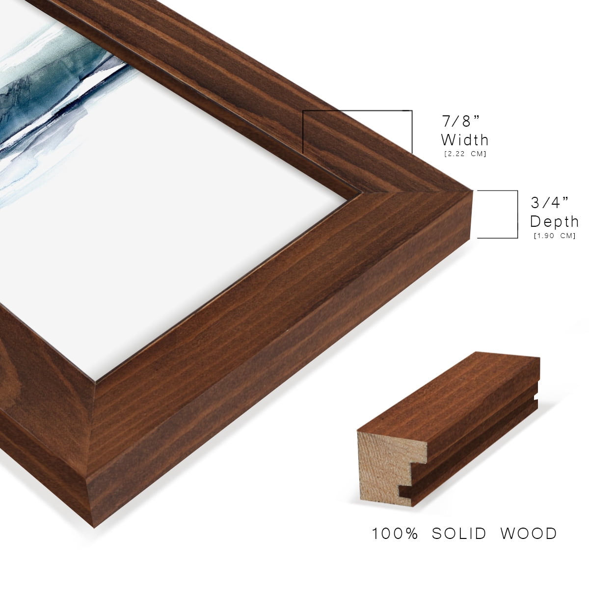 Stark Horizon I - Framed Print w/glass - Chestnut