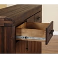 thumbnail image 5 of Three Drawers Solid Acacia Wood Sideboard with Three Door Cabinets, Brick Brown, 5 of 6