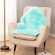 thumbnail image 4 of Funda para silla de piel de oveja sintética suave de lujo, cojín para asiento, alfombras de piel de felpa para dormitorio, 2 pies x 3 pies, blanco, 4 of 6