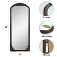 thumbnail image 3 of Arch Mirror Full-Length Mirror Vintage Decorative Mirror,64"*22",Natural, 3 of 6