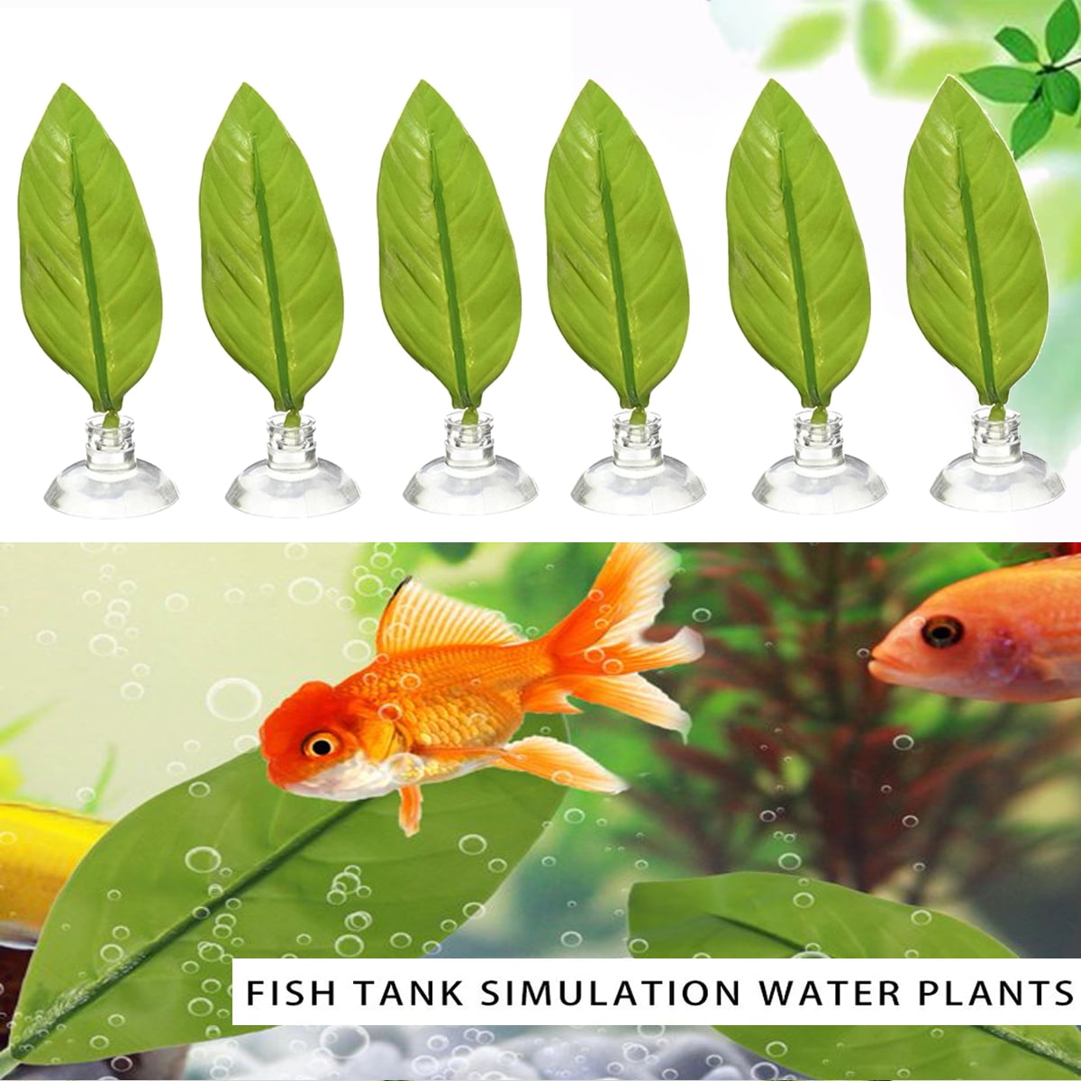 QingY1/2/3/4/5/6PCS Aquarium Betta Leaf Artificial Plant Fish Oviposition Rest Bed Fish Tank