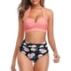 thumbnail image 2 of Traje de baño vintage de dos piezas para mujer Bikini retro de cintura alta con pliegues y cuello halter Vhermosa Trajes de Baño, 2 of 6