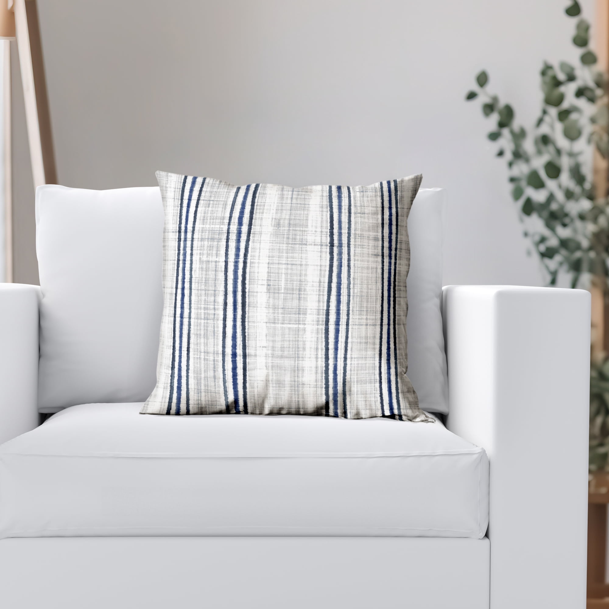 Americanflat 18"x18" Striped Pattern Throw Pillow with Premium Polyester - Navy