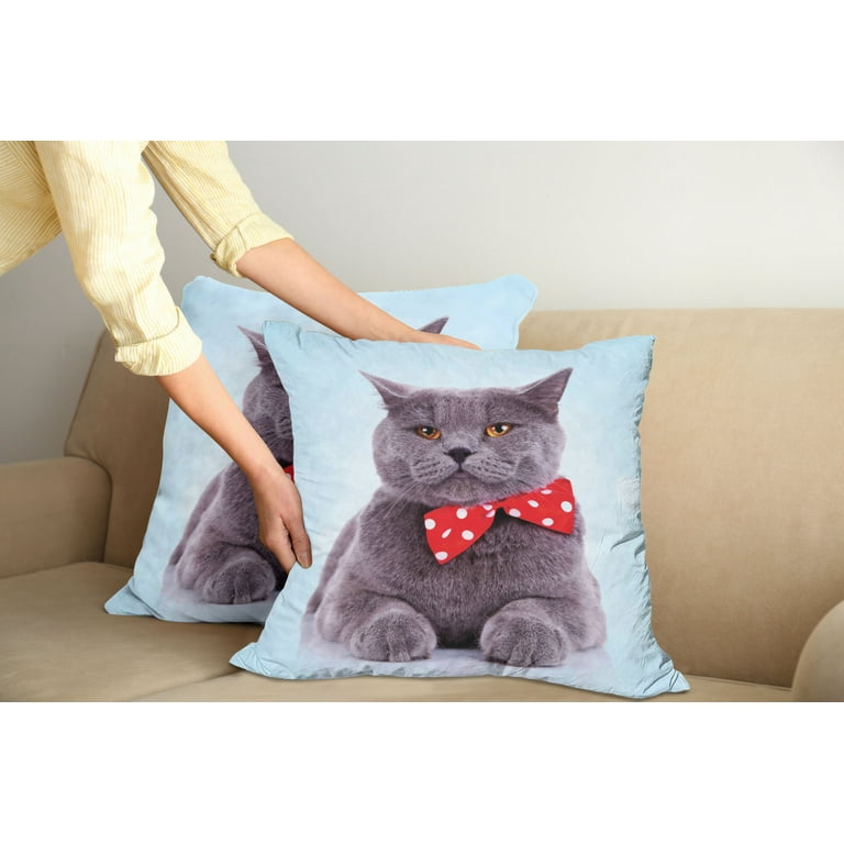 Pillowtex Plush Cat Ear Throw Decorative Pillow Cover-Light Gray- from