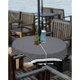thumbnail image 2 of nqOlkjepod Farmhouse Black White Striped Outdoor Tablecloth with Umbrella Hole & Zipper, Modern Stripes Round Table Cover 54 Inch, Dining Waterproof Table Cloth Protector for Patio/Party/Picnic, 2 of 7
