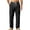 Black, variant on Jerdar Men's Linen Pants Elastic Waist Drawstring Multi Pockets Straight Leg Solid Color Lightweight Breathable Casual Summer Beach Vacation Trousers