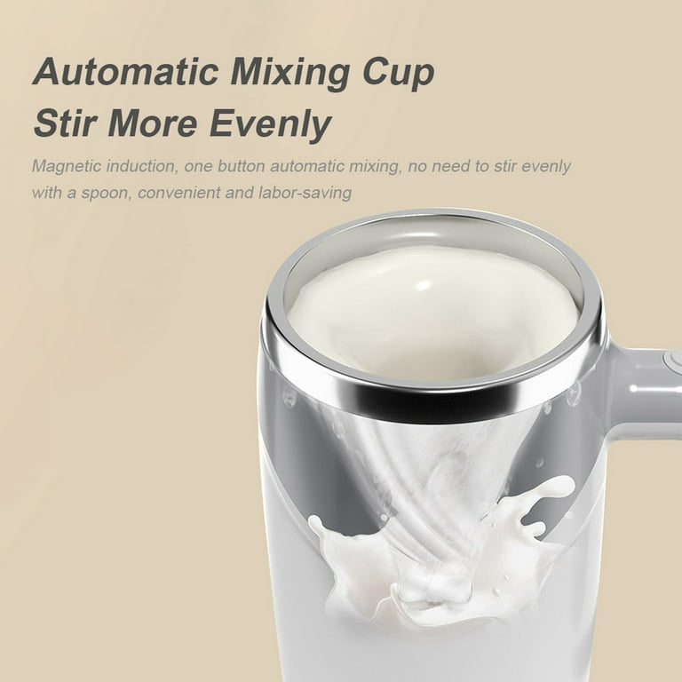 Self Stirring Coffee Mug - Automatic Mixing Stainless Steel Cup - to Stir Your Coffee, Tea, Hot Chocolate, Milk, Protein Shake, Bouillon, etc. 