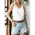 thumbnail image 2 of Asyoly Womens Tops Summer Solid Basic Tank Top Casual Sleeveless V Neck Tank Shirts for women, 2 of 5