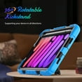thumbnail image 3 of Shockproof Case for Apple iPad mini 6 /7 8.3" with Build In Screen Protector, Rugged Rotating Stand Shoulder Strap Pencil Holder Kids Friendly Bumper Case for Apple iPad mini 6/ Mini 7, Lightblue, 3 of 10