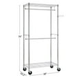 thumbnail image 3 of MINKUROW Heavy-Duty Portable Closets,4-Tier Freestanding Garment Rack Suit for Small Space and Corner,Closet Organizer System Portable Closet Wardrobe,Max Load 500 LBS,Chrome, 3 of 4
