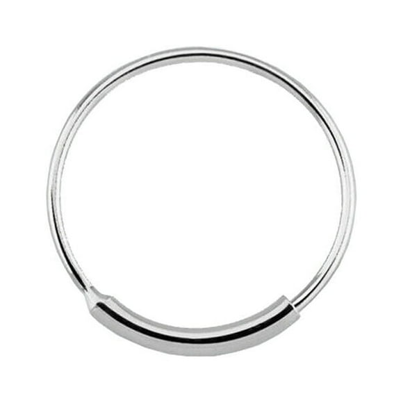 Nose hoop ring with sleeve endless white gold