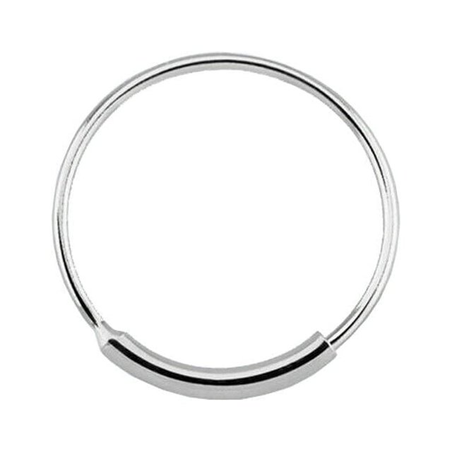 Nose hoop ring with sleeve endless white gold