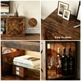 thumbnail image 6 of HOMRELEXA Farmhouse TV Stand for TVs Up to 80", Home Entertainment Center with LED Light, Open Storage Cabinet & Adjustable Shelves, Brown, 6 of 9