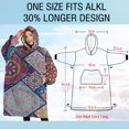 thumbnail image 4 of Oversized Wearable Blanket Hoodie,Multicolor Ethnic Mandala Pattern Sherpa Blanket Hoodie with Super Pockets,Super Warm Fuzzy Pullover for Women & Men, 4 of 6