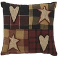thumbnail image 3 of VHC Brands Connell Patchwork Pillow 6x6, Cotton Pillow With Polyester Pillow Fill, Decorative Throw Pillow, Connell Collection, Square 6x6, Burgundy, 3 of 3