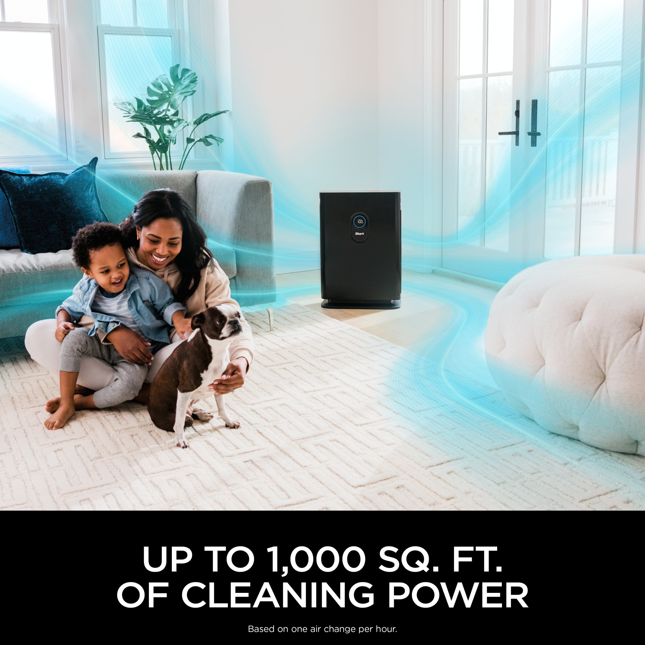 Shark 4 1000 Sq Ft HEPA Multi-Filter Air Purifier, Captures Allergens, Pollutants, Odors, and Smoke, HP400 Charcoal