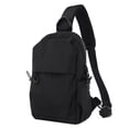 thumbnail image 3 of Mochila pequeña con bandolera negra para hombres y mujeres, mochila ligera con una correa, mochila para senderismo, caminar, andar en bicicleta, viajes, ciclismo, puerto de carga USB, nailon, 3 of 5