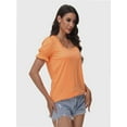 thumbnail image 5 of Womens Summer Tops Casual Square Neck Short Sleeve T Shirts, 5 of 6